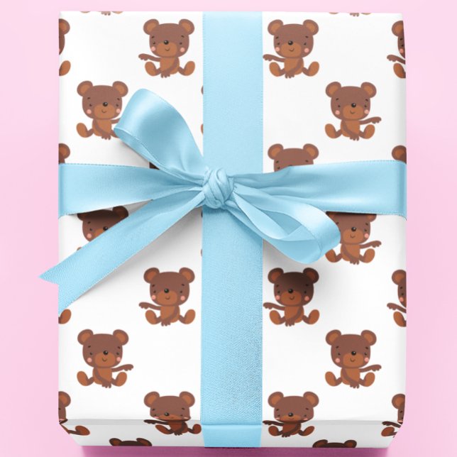Cute Baby Teddy Bear Pattern Wrapping Paper (Creator Uploaded)