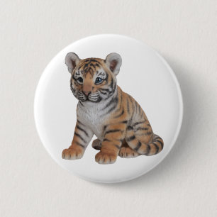 Cute Baby Tiger Cub 6 Cm Round Badge