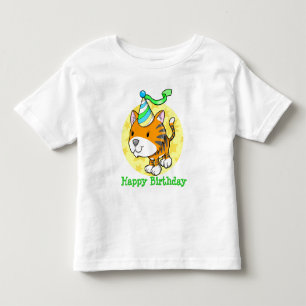Cute Baby Tiger Cub Happy Birthday  T-Shirt