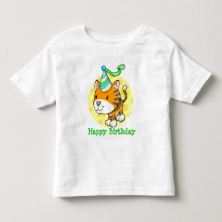 Cute Baby Tiger Cub Happy Birthday  T-Shirt