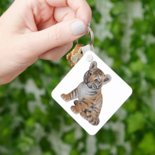 Cute Baby Tiger Cub Key Ring