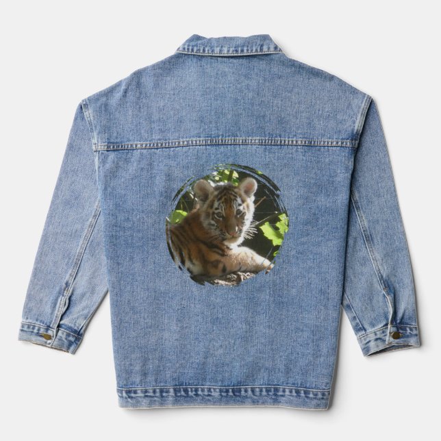 Cute Baby Tiger Denim Jacket (Back)