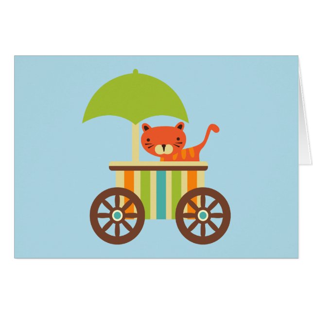 Cute Baby Tiger on Ice Cream Cart Kids Gifts (Front Horizontal)