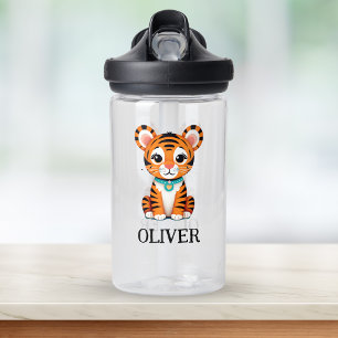 Cute Baby Tiger Personalised Water Bottle
