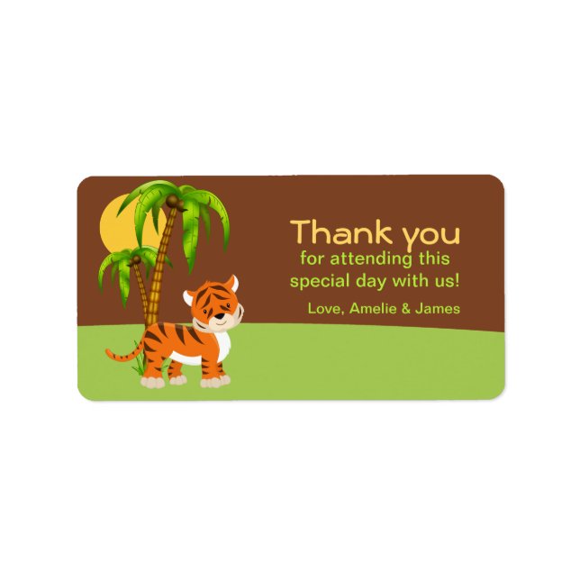 Cute Baby Tiger Thank you  Label (Front)