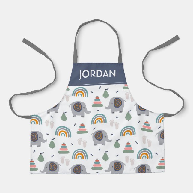 Cute Baby Toy Pattern Apron (Front)