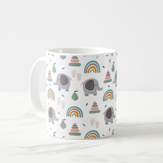 Cute Baby Toy Pattern Coffee Mug (Front Left)