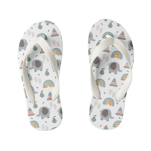 Cute Baby Toy Pattern Kid's Flip Flops (Footbed)