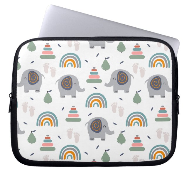 Cute Baby Toy Pattern Laptop Sleeve (Front)