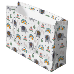 Cute Baby Toy Pattern Large Gift Bag