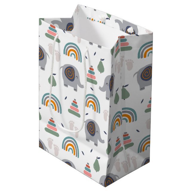 Cute Baby Toy Pattern Medium Gift Bag (Front Angled)