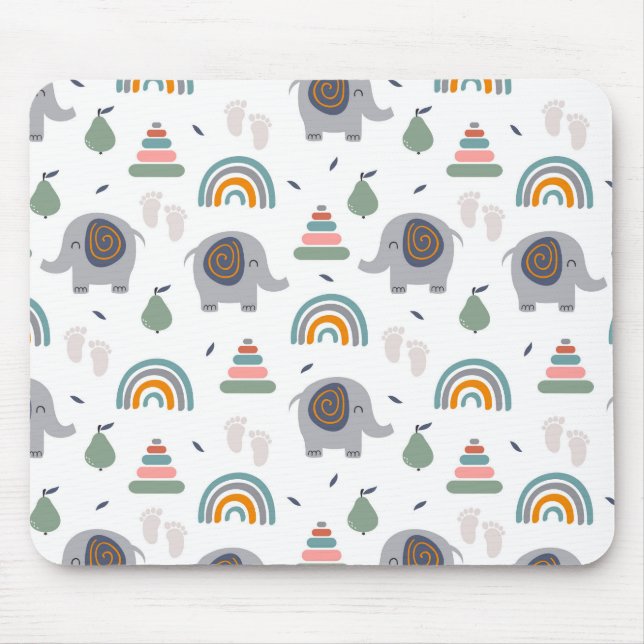 Cute Baby Toy Pattern Mouse Mat (Front)