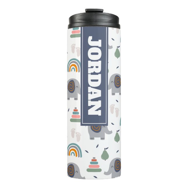 Cute Baby Toy Pattern Thermal Tumbler (Front)