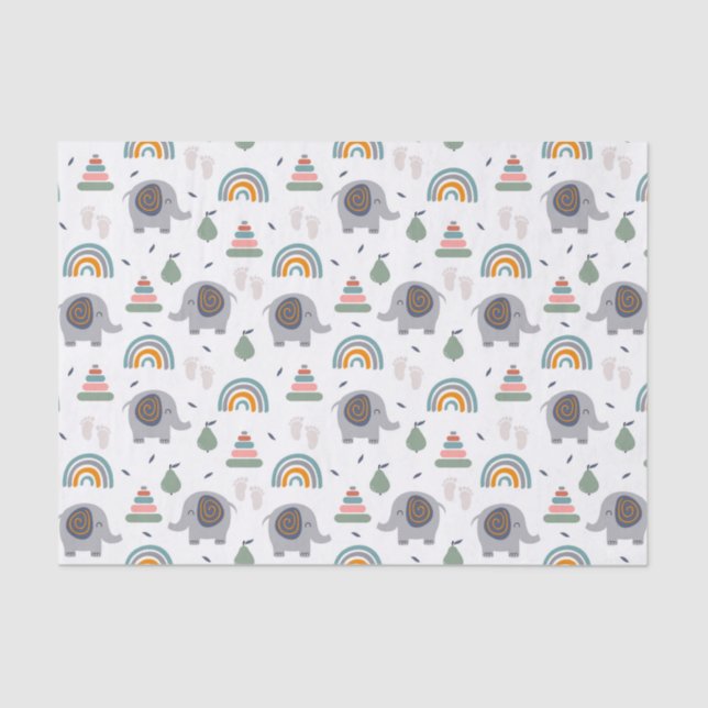 Cute Baby Toy Pattern Tissue Paper (Front)