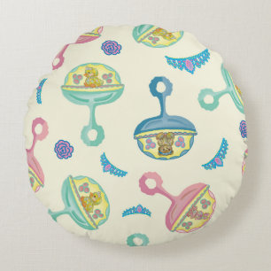Cute Baby Toy Rattle Round Pillow