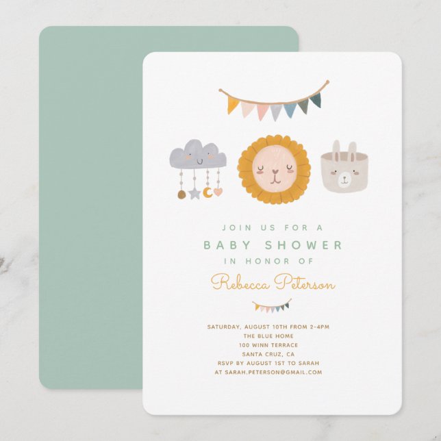 Cute Baby Toys  Baby Shower Invitation (Front/Back)