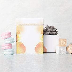 Cute Baby & Toys Orange Watercolor 1st Birthday Wrapping Paper