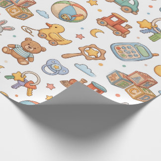 Cute Baby Toys Pattern Design Wrapping Paper