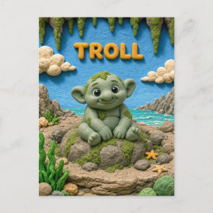 Cute Baby Troll, Mythical Postcard