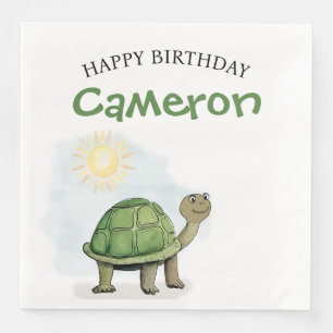 Cute Baby Turtle Illustration Napkin