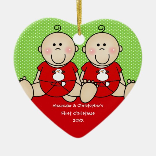 twins first christmas ornament