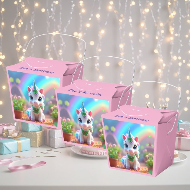 Cute baby unicorn and rainbow, girls birthday  favour box (Creator Uploaded)