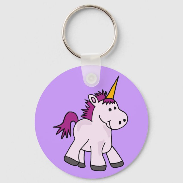 Cute Baby Unicorn Cartoon Key Ring (Front)