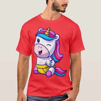Cute Baby Unicorn Cartoon T-Shirt