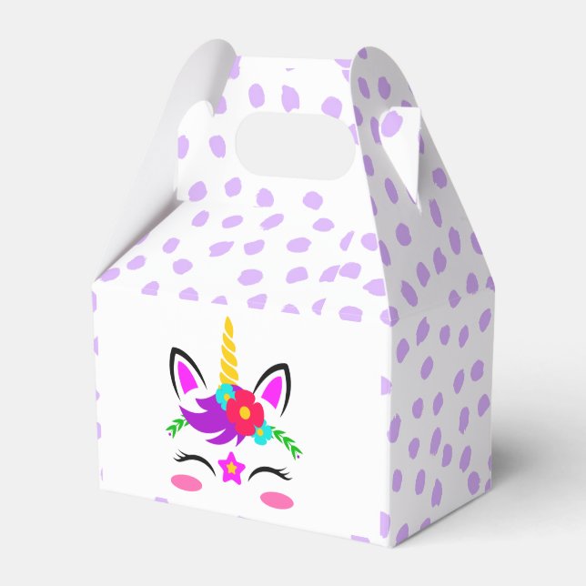 Cute Baby Unicorn Favour Box (Front Side)