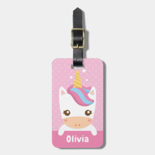 Cute Baby Unicorn Girls Personalised Luggage Tag
