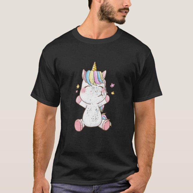 Cute Baby Unicorn Magical Unicorns Fantasy Animal  T-Shirt (Front)