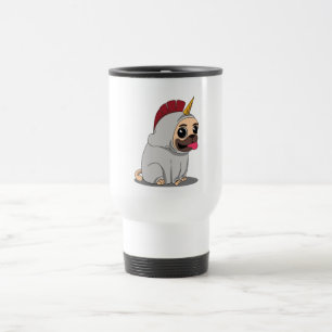 Cute Baby Unicorn Pug Dog Travel Mug