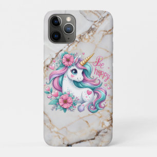 Cute Baby Unicorn With Flowers for Women & Girls iPhone 11 Pro Case