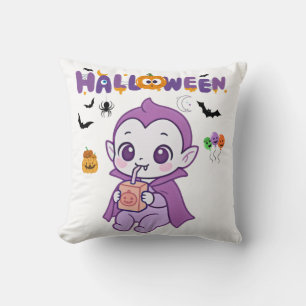 Cute Baby Vampire Halloween Kawaii Design Cushion
