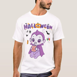 Cute Baby Vampire Halloween Kawaii Design T-Shirt