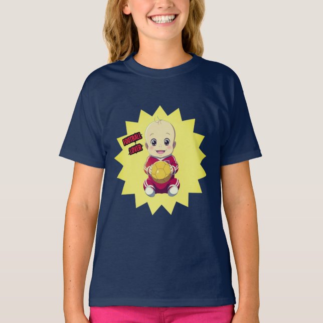 Cute baby wearing football player outfit T-Shirt (Front)