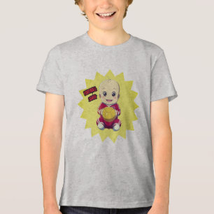 Cute baby wearing football player outfit Tri-Blend shirt