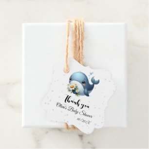 Cute Baby Whale Baby Shower Favour Tags