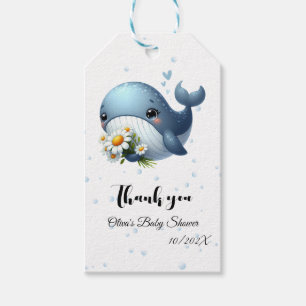 Cute Baby Whale Baby Shower Gift Tag