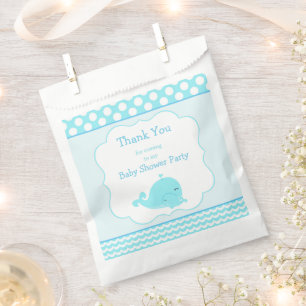 Cute Baby Whale Blue Boy Baby Shower Party Favour Bags