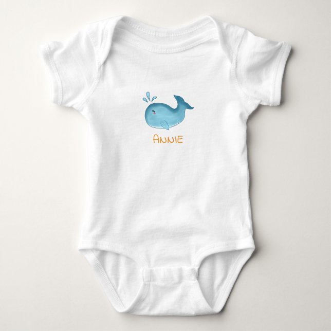 Cute Baby Whale Bodysuit (Front)