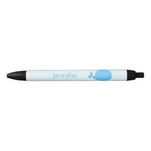Cute baby whale kawaii cartoon kids black ink pen