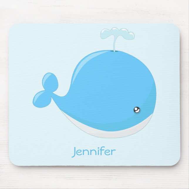 Cute baby whale kawaii cartoon kids mouse mat (Front)