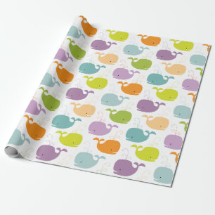 Cute Baby Whales Wrapping Paper