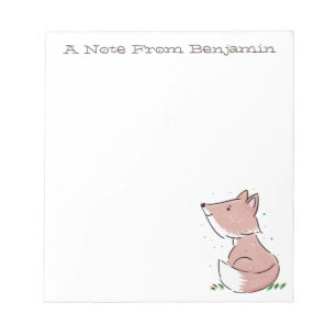 Cute baby whimsical fox illustration notepad