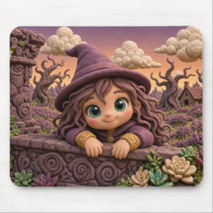 Cute Baby Witch, Mythical Mouse Mat