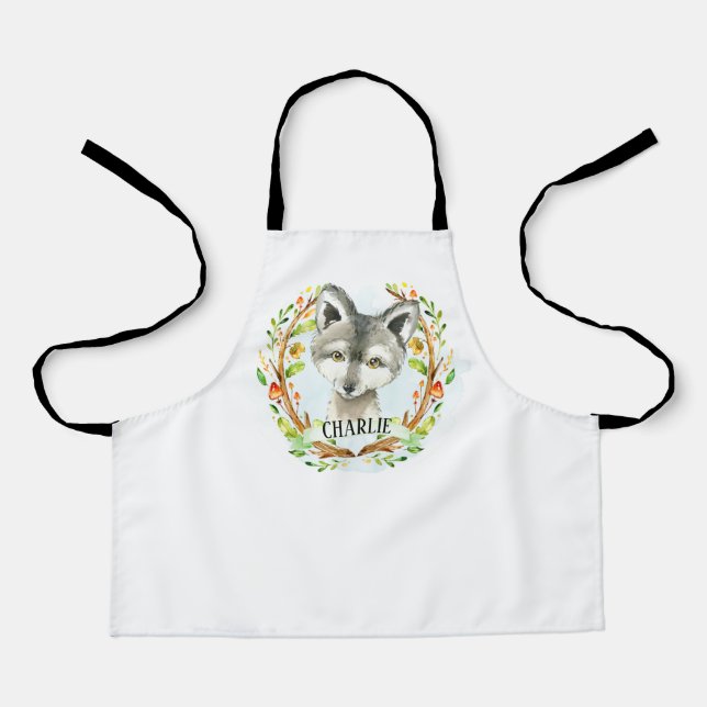 Cute Baby Wolf  Apron (Front)