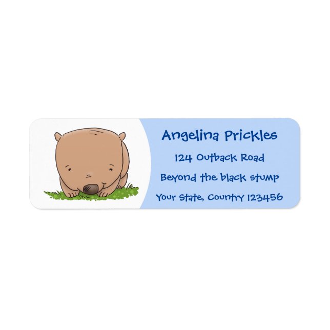 Cute baby wombat cartoon illustration (Front)