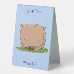 Cute baby wombat cartoon illustration