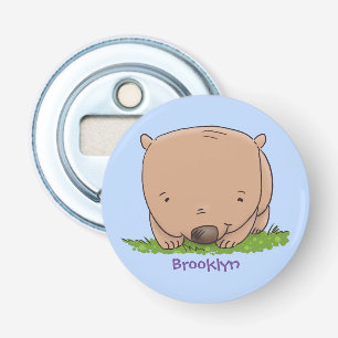 Cute baby wombat cartoon illustration bottle opener